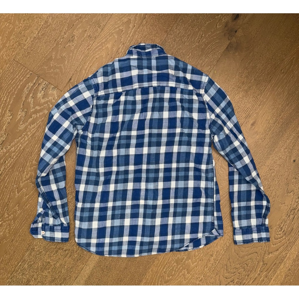 Aeropostale Mens Blue White Plaid Long Sleeve Button Down Shirt‎ Size Medium - Picture 4 of 4